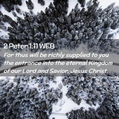 Picture 02 - 2 Peter 1:11 WEB - For thus will be richly supplied to you the - Bible Verse Picture