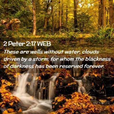 Picture 02 - 2 Peter 2:17 WEB - These are wells without water, clouds driven by a - Bible Verse Picture