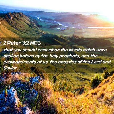 Picture 02 - 2 Peter 3:2 WEB - that you should remember the words which were - Bible Verse Picture