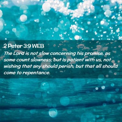 Picture 02 - 2 Peter 3:9 WEB - The Lord is not slow concerning his promise, as - Bible Verse Picture