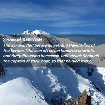 Picture 02 - 2 Samuel 10:18 WEB - The Syrians fled before Israel; and David killed - Bible Verse Picture