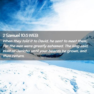 Picture 02 - 2 Samuel 10:5 WEB - When they told it to David, he sent to meet them; - Bible Verse Picture