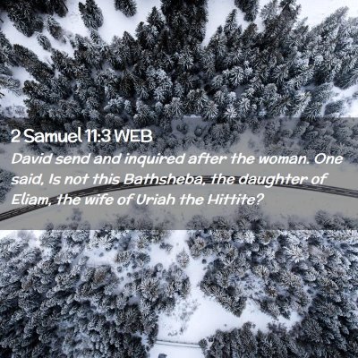 Picture 02 - 2 Samuel 11:3 WEB - David send and inquired after the woman. One - Bible Verse Picture