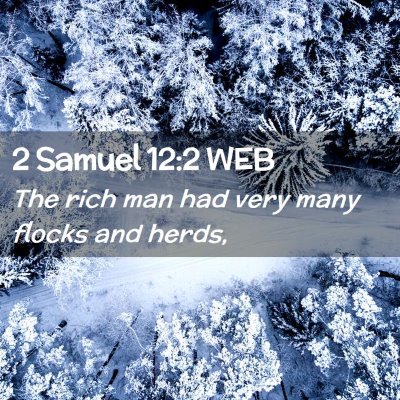 Picture 02 - 2 Samuel 12:2 WEB - The rich man had very many flocks and - Bible Verse Picture