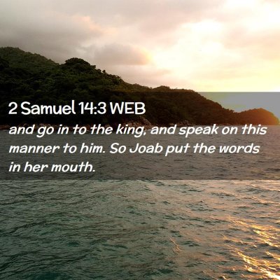 Picture 02 - 2 Samuel 14:3 WEB - and go in to the king, and speak on this manner - Bible Verse Picture