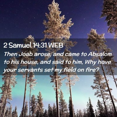 Picture 02 - 2 Samuel 14:31 WEB - Then Joab arose, and came to Absalom to his - Bible Verse Picture