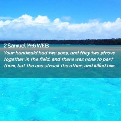 Picture 02 - 2 Samuel 14:6 WEB - Your handmaid had two sons, and they two strove - Bible Verse Picture