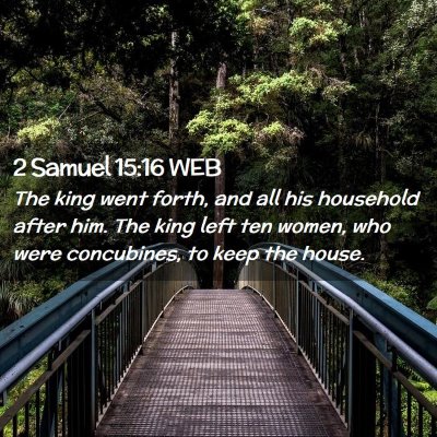 Picture 02 - 2 Samuel 15:16 WEB - The king went forth, and all his household after - Bible Verse Picture