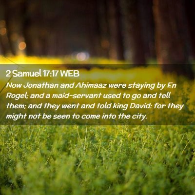 Picture 02 - 2 Samuel 17:17 WEB - Now Jonathan and Ahimaaz were staying by En - Bible Verse Picture