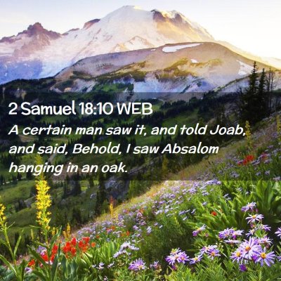 Picture 02 - 2 Samuel 18:10 WEB - A certain man saw it, and told Joab, and said, - Bible Verse Picture