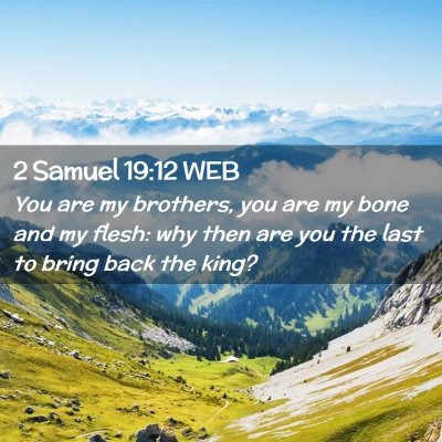 Picture 02 - 2 Samuel 19:12 WEB - You are my brothers, you are my bone and my - Bible Verse Picture