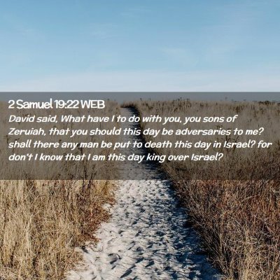 Picture 02 - 2 Samuel 19:22 WEB - David said, What have I to do with you, you sons - Bible Verse Picture