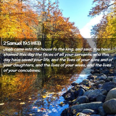 Picture 02 - 2 Samuel 19:5 WEB - Joab came into the house to the king, and said, - Bible Verse Picture