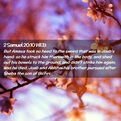 Picture 02 - 2 Samuel 20:10 WEB - But Amasa took no heed to the sword that was in - Bible Verse Picture