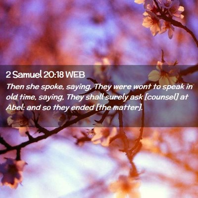 Picture 02 - 2 Samuel 20:18 WEB - Then she spoke, saying, They were wont to speak - Bible Verse Picture