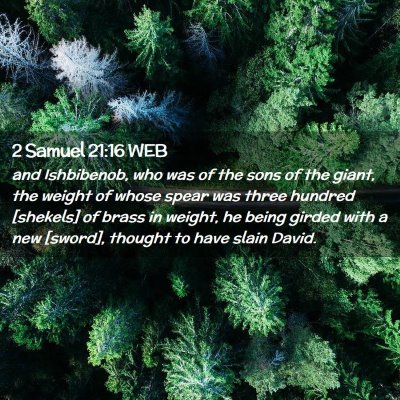 Picture 02 - 2 Samuel 21:16 WEB - and Ishbibenob, who was of the sons of the giant, - Bible Verse Picture