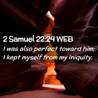 Picture 02 - 2 Samuel 22:24 WEB - I was also perfect toward him; I kept myself from - Bible Verse Picture