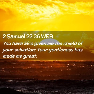 Picture 02 - 2 Samuel 22:36 WEB - You have also given me the shield of your - Bible Verse Picture