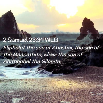 Picture 02 - 2 Samuel 23:34 WEB - Eliphelet the son of Ahasbai, the son of the - Bible Verse Picture