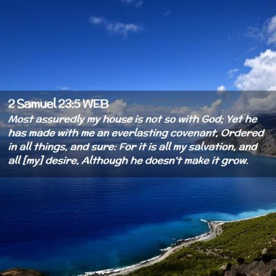 Picture 02 - 2 Samuel 23:5 WEB - Most assuredly my house is not so with God; Yet - Bible Verse Picture