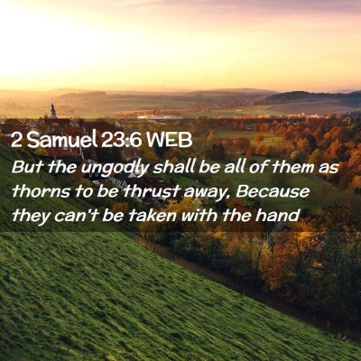 Picture 02 - 2 Samuel 23:6 WEB - But the ungodly shall be all of them as thorns to - Bible Verse Picture