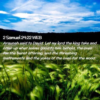 Picture 02 - 2 Samuel 24:22 WEB - Araunah said to David, Let my lord the king take - Bible Verse Picture