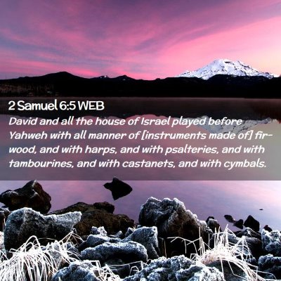 Picture 02 - 2 Samuel 6:5 WEB - David and all the house of Israel played before - Bible Verse Picture
