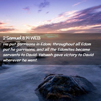 Picture 02 - 2 Samuel 8:14 WEB - He put garrisons in Edom; throughout all Edom put - Bible Verse Picture
