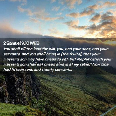 Picture 02 - 2 Samuel 9:10 WEB - You shall till the land for him, you, and your - Bible Verse Picture