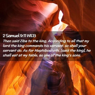 Picture 02 - 2 Samuel 9:11 WEB - Then said Ziba to the king, According to all that - Bible Verse Picture