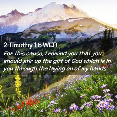 Picture 02 - 2 Timothy 1:6 WEB - For this cause, I remind you that you should stir - Bible Verse Picture