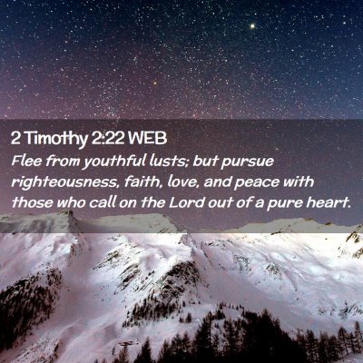 Picture 02 - 2 Timothy 2:22 WEB - Flee from youthful lusts; but pursue - Bible Verse Picture
