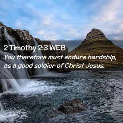 Picture 02 - 2 Timothy 2:3 WEB - You therefore must endure hardship, as a good - Bible Verse Picture