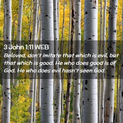 Picture 02 - 3 John 1:11 WEB - Beloved, don't imitate that which is evil, but - Bible Verse Picture