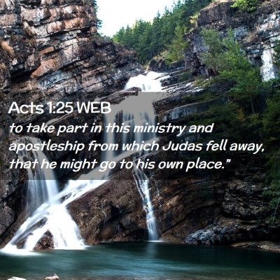 Picture 02 - Acts 1:25 WEB - to take part in this ministry and apostleship - Bible Verse Picture