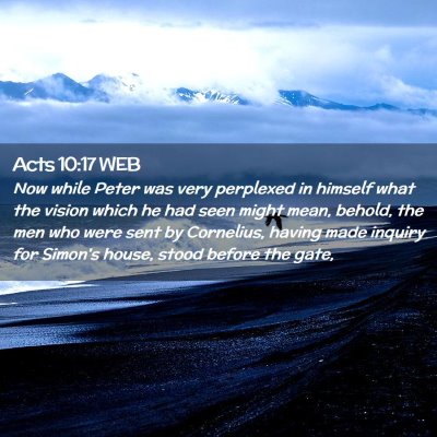 Picture 02 - Acts 10:17 WEB - Now while Peter was very perplexed in himself - Bible Verse Picture