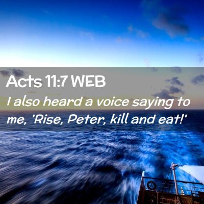 Picture 02 - Acts 11:7 WEB - I also heard a voice saying to me, 'Rise, Peter, - Bible Verse Picture