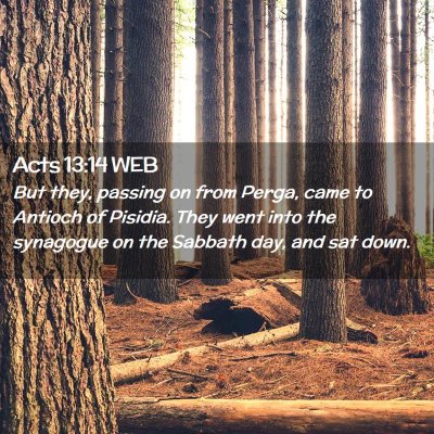 Picture 02 - Acts 13:14 WEB - But they, passing on from Perga, came to Antioch - Bible Verse Picture