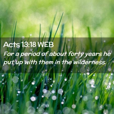 Picture 02 - Acts 13:18 WEB - For a period of about forty years he put up with - Bible Verse Picture