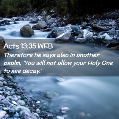 Picture 02 - Acts 13:35 WEB - Therefore he says also in another psalm, 'You - Bible Verse Picture