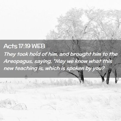 Picture 02 - Acts 17:19 WEB - They took hold of him, and brought him to the - Bible Verse Picture