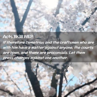 Picture 02 - Acts 19:38 WEB - If therefore Demetrius and the craftsmen who are - Bible Verse Picture