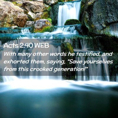 Picture 02 - Acts 2:40 WEB - With many other words he testified, and exhorted - Bible Verse Picture