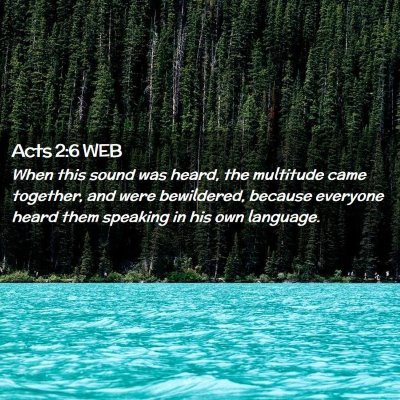 Picture 02 - Acts 2:6 WEB - When this sound was heard, the multitude came - Bible Verse Picture