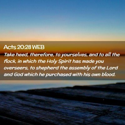 Picture 02 - Acts 20:28 WEB - Take heed, therefore, to yourselves, and to all - Bible Verse Picture