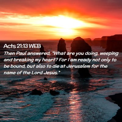 Picture 02 - Acts 21:13 WEB - Then Paul answered, 
