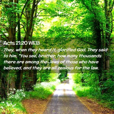 Picture 02 - Acts 21:20 WEB - They, when they heard it, glorified God. They - Bible Verse Picture