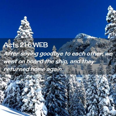 Picture 02 - Acts 21:6 WEB - After saying goodbye to each other, we went on - Bible Verse Picture