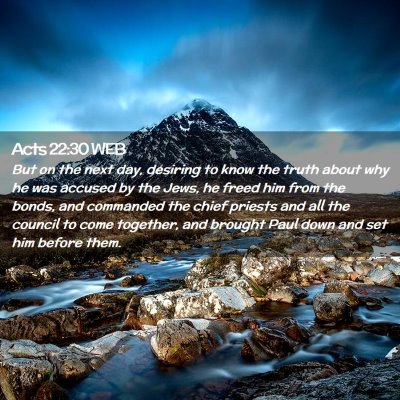 Picture 02 - Acts 22:30 WEB - But on the next day, desiring to know the truth - Bible Verse Picture