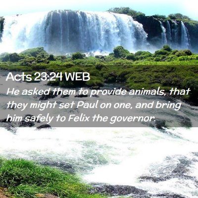 Picture 02 - Acts 23:24 WEB - He asked them to provide animals, that they might - Bible Verse Picture
